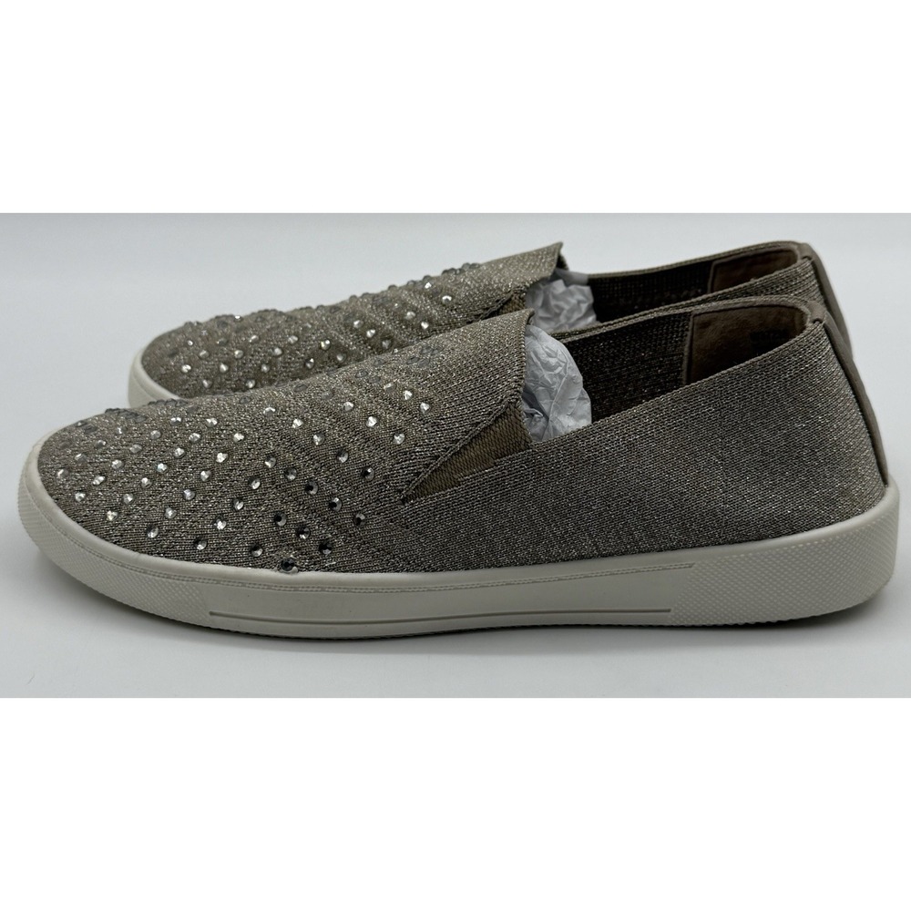 White Mountain Sparkly Bling Sneaker Slip On Shoe Sz 7 Metallic Taupe - Picture 5 of 9